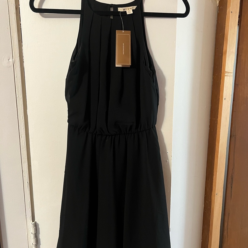 Francesca’s Black Halter Midi Sundress